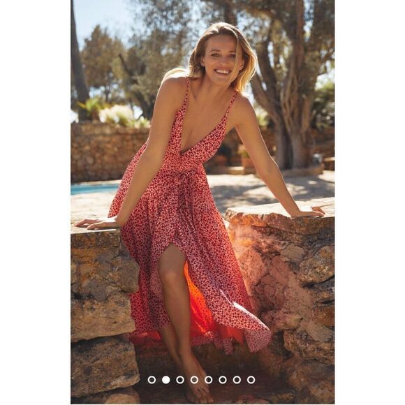 Anthropologie x Hutch Flutter Wrap Midi Dress Size LP - Picture 2 of 11